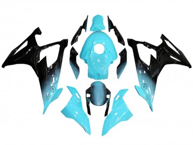 2019-2022 BMW S1000RR Motorcycle Fairings - Light Blue Black