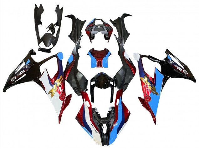 2019-2022 BMW S1000RR Motorcycle Fairings - Black Red Blue