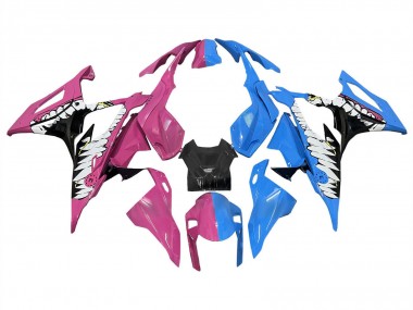 2019-2022 BMW S1000RR Motorcycle Fairings - Deep Pink Blue Shark
