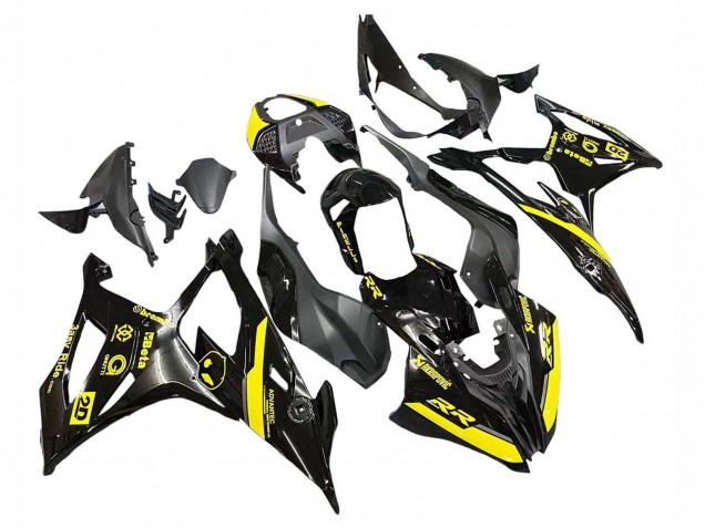 2019-2022 BMW S1000RR Motorcycle Fairings - Glossy Black Yellow