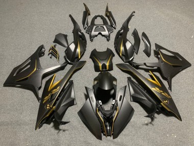 2019-2022 BMW S1000RR Motorcycle Fairings - Black Gold Carbon Fiber