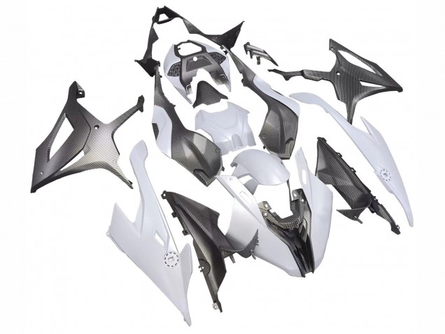 2019-2022 BMW S1000RR Motorcycle Fairings - Grey Black Carbon Fiber