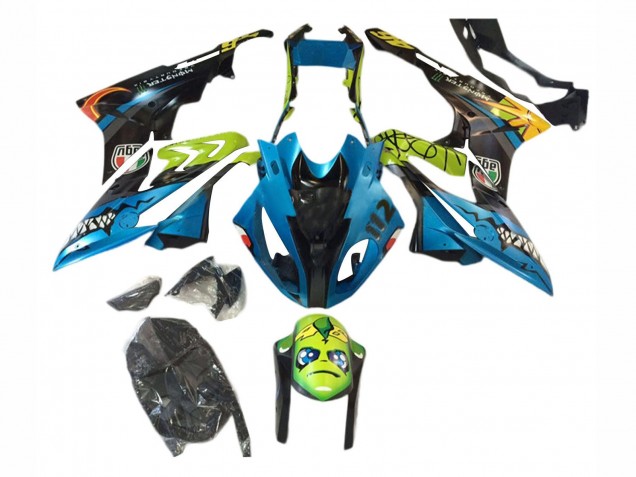 2017-2018 BMW S1000RR Motorcycle Fairings - Blue Yellow Shark