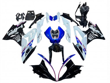 2015-2016 BMW S1000RR Motorcycle Fairing Kits - White Blue Glossy Black