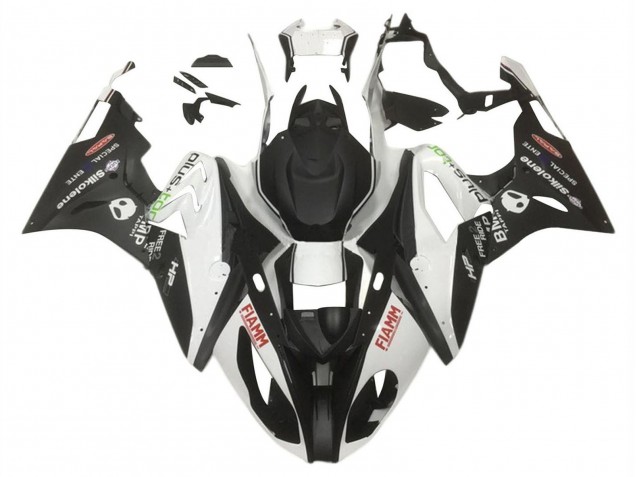 2015-2016 BMW S1000RR Motorcycle Fairings - White Matte Black HP Fiamm