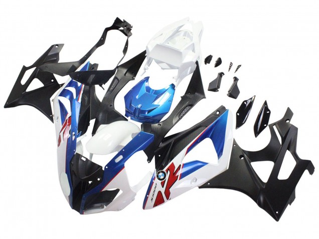 2009-2014 BMW S1000RR Motorcycle Fairings - White Blue Matte Black
