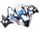 2009-2014 BMW S1000RR Motorcycle Fairings - White Blue Matte Black