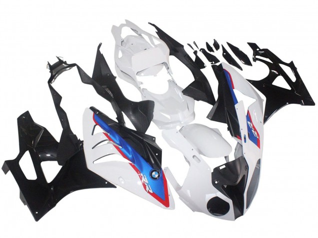 2009-2014 BMW S1000RR Motorcycle Fairings - White Red Blue Glossy Black HP Becker Carbon