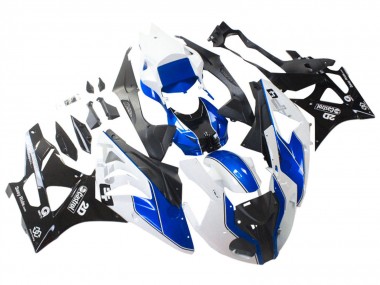 2009-2014 BMW S1000RR Motorcycle Fairings - White Blue Glossy Black Castrol