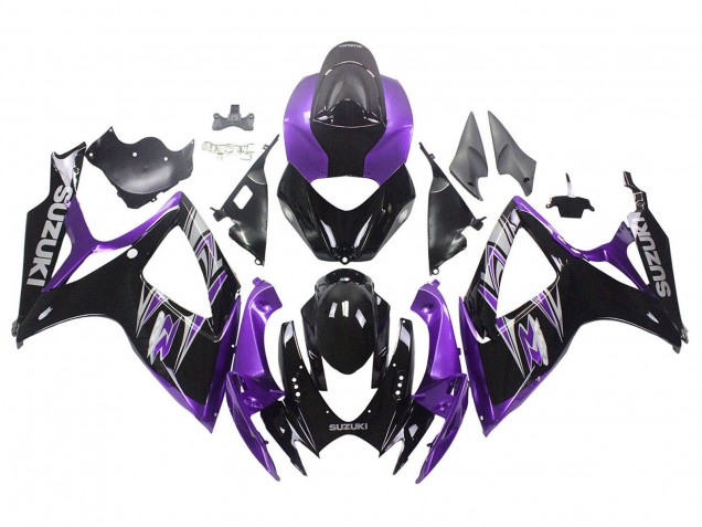 2006-2007 Suzuki GSXR 600 / GSXR 750 Motorcycle Fairing Kits - Purple Glossy Black