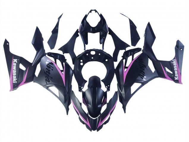 2018-2024 Kawasaki Ninja 400 Motorcycle Fairings - Matte Black Pink