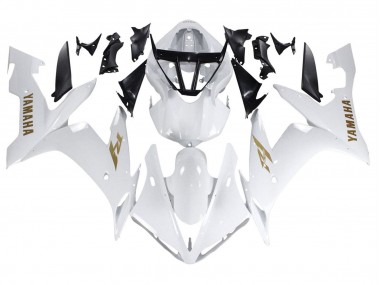 2004-2006 Yamaha YZF 1000 R1 Motorcycle Fairings - White Gold Decals