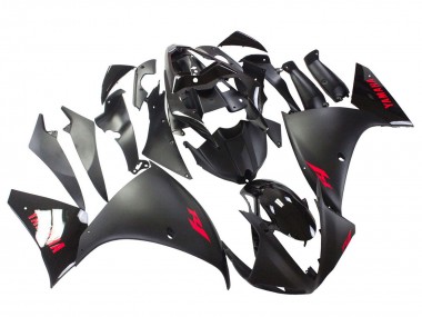 2009-2011 Yamaha YZF 1000 R1 Motorcycle Fairing - Matte Black Red Decal