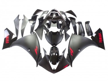 2009-2011 Yamaha YZF 1000 R1 Motorcycle Fairing - Matte Black Red Decal