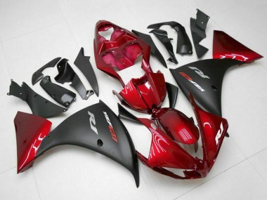 2009-2011 Yamaha YZF 1000 R1 Motorcycle Fairings - Red Matte Black