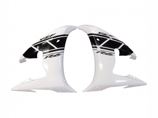 2003-2004 Yamaha YZF R6 Motorcycle Fairing - White Glossy Black