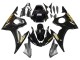 2003-2004 Yamaha YZF R6 Motorcycle Fairings - Glossy Black Gold Decals