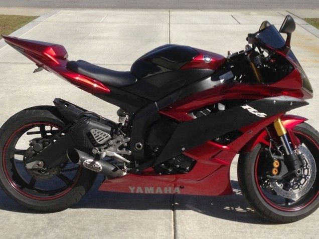 2006-2007 Yamaha YZF 600 R6 Motorcycle Fairing - Red Matte Black