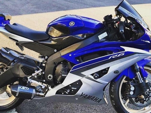 2008-2016 Yamaha YZF 600 R6 Motorcycle Fairings - Silver Blue