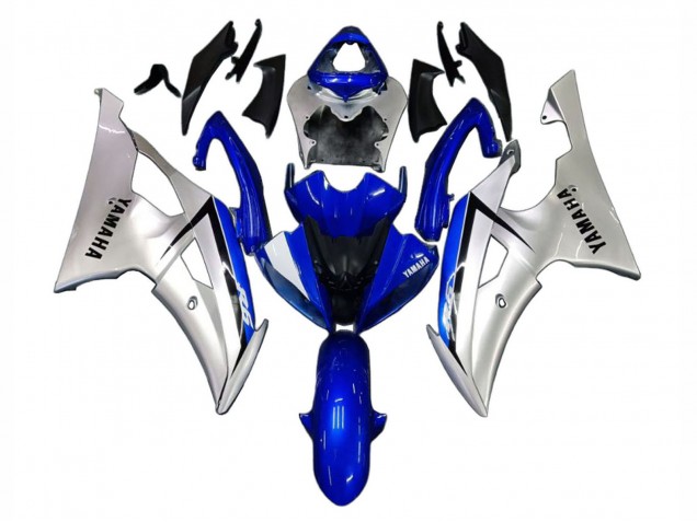 2008-2016 Yamaha YZF 600 R6 Motorcycle Fairings - Silver Blue