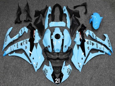 2015-2018 Yamaha YZF R3/R25 Motorcycle Fairings - Light Blue Black Yamalube 21