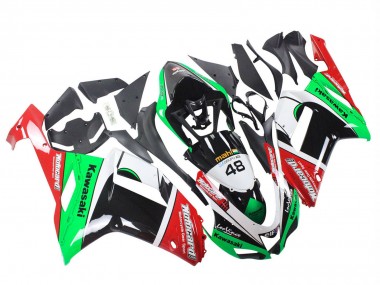 2007-2008 Kawasaki ZX6R Motorcycle Fairings - Green Red