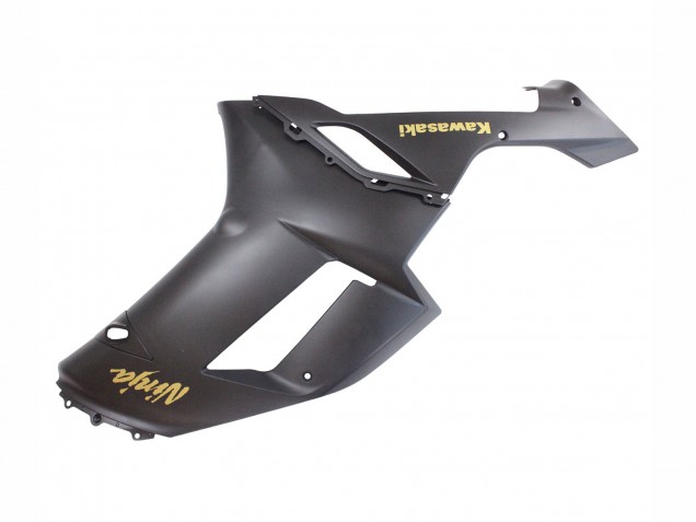 2007-2008 Kawasaki ZX6R Motorcycle Fairings - Matte Black with Yellow Logo Ninja