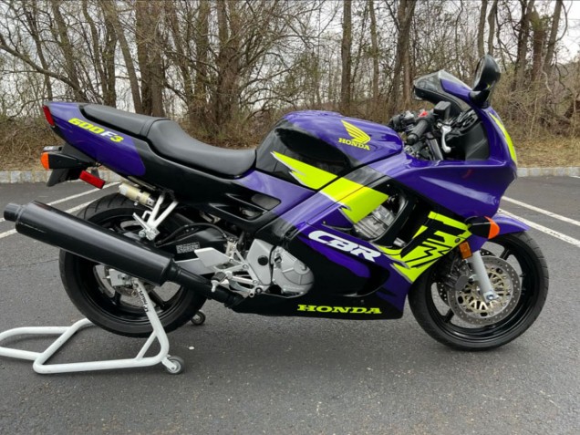 1997-1998 Honda CBR600 F3 Motorcycle Fairings - Blue Neon Yellow