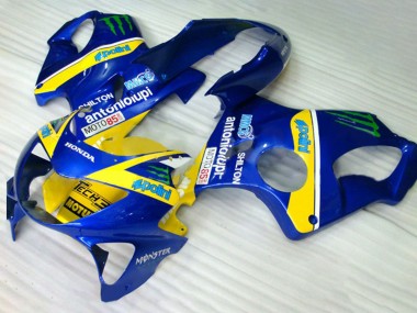 1999-2000 Honda CBR600 F4 Motorcycle Fairings - Blue Yellow Green Monster