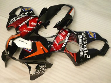 1999-2000 Honda CBR600 F4 Motorcycle Fairings - Glossy Black Red White PlayStation 2