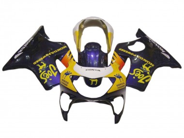 1999-2000 Honda CBR600 F4 Motorcycle Fairings - White Yellow Glossy Black Joes
