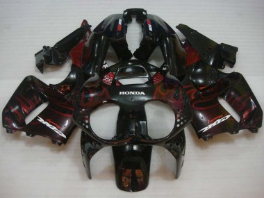 1992-1993 Honda CBR900RR 893 Motorcycle Fairings - Glossy Black Red Flame