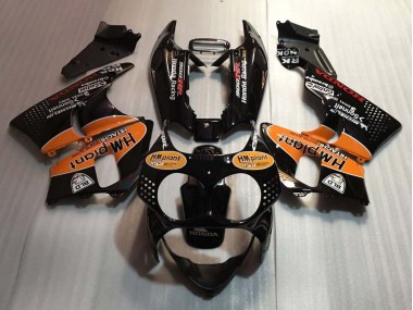 1992-1993 Honda CBR900RR 893 Motorcycle Fairings - Glossy Black Orange Hm Plant