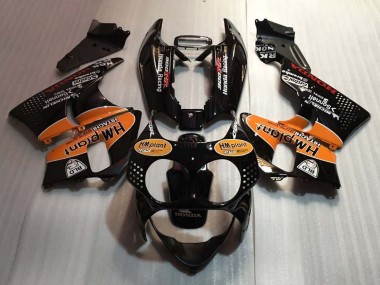 1992-1993 Honda CBR900RR 893 Motorcycle Fairings - Glossy Black Orange Hm Plant