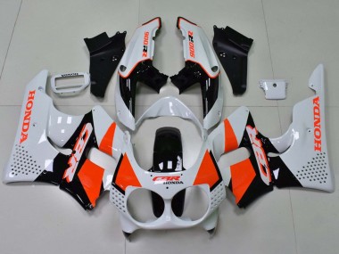 1992-1993 Honda CBR900RR 893 Motorcycle Fairings - White Orange Glossy Black