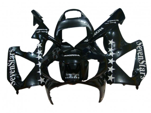 2000-2001 Honda CBR900RR 929 Motorcycle Fairings - Glossy Black White SevenStars
