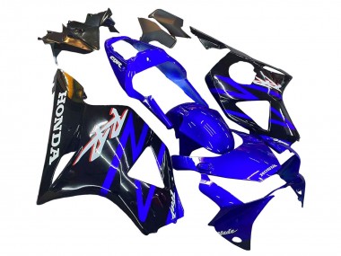 2002-2003 Honda CBR900RR 954 Motorcycle Fairing Kits - Blue Glossy Black