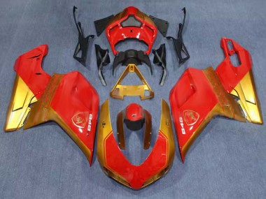 2007-2014 Ducati 848 Motorcycle Fairings - Red Gold