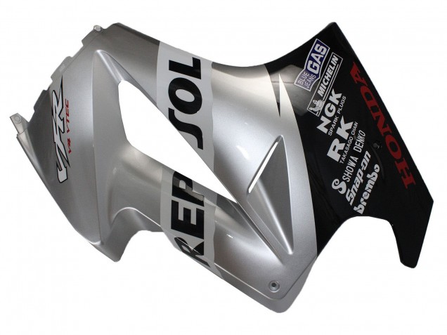 2002-2013 Honda VFR 800 Motorcycle Fairings - Silver Glossy Black Repsol