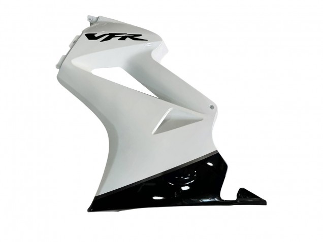 2002-2013 Honda VFR 800 Motorcycle Fairings - Pearl White Glossy Black Decal
