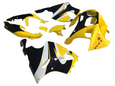 1996-2003 Kawasaki ZX7R Motorcycle Fairings - Yellow White Glossy Black
