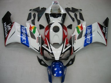 2004-2005 Honda CBR1000RR Motorcycle Fairings - White Blue Red Glossy Black Star EuroBet Lee