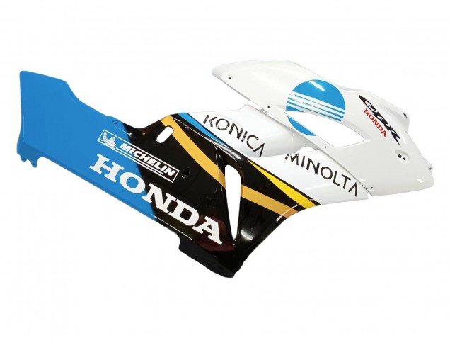 2004-2005 Honda CBR1000RR Motorcycle Fairings - White Light Blue Yellow Black Konica Minolta