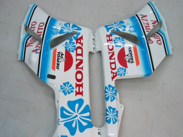 2004-2005 Honda CBR1000RR Motorcycle Fairings - White Blue Snow Nastro Azzurro 46