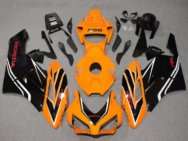 2004-2005 Honda CBR1000RR Motorcycle Fairings - Orange White Glossy Black Stripe