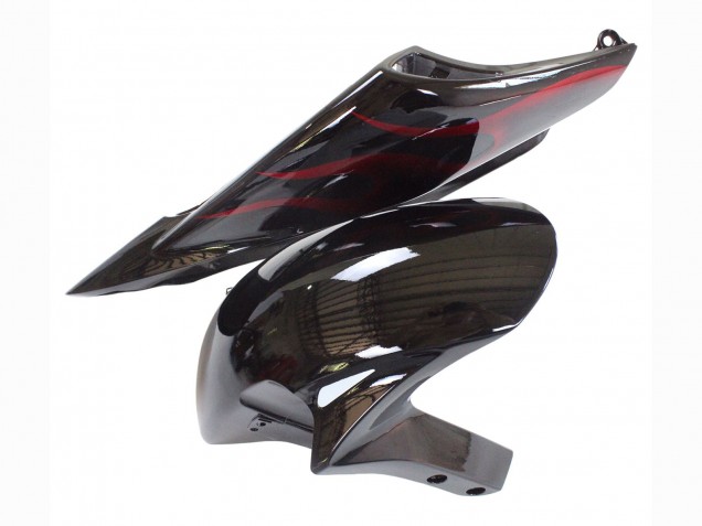 2006-2007 Honda CBR1000RR Motorcycle Fairing - Glossy Black Red Flame