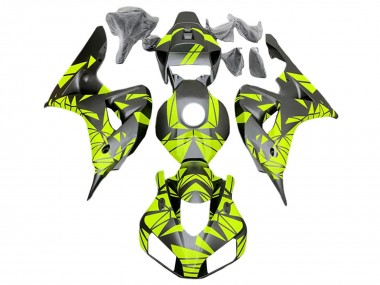 2006-2007 Honda CBR1000RR Motorcycle Fairings - Fluorescent Green Matte Black