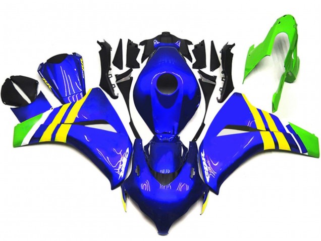 2008-2011 Honda CBR1000RR Motorcycle Fairings - Blue Yellow White Green