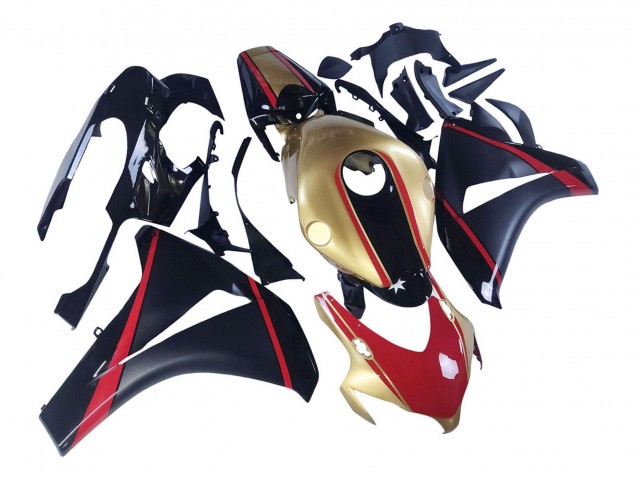 2008-2011 Honda CBR1000RR Motorcycle Fairings - Gold Red Glossy Black
