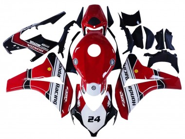 2008-2011 Honda CBR1000RR Motorcycle Fairings - White Red Glossy Black Racing 24